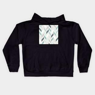 Modern Chevron in Blue and Silver Kids Hoodie